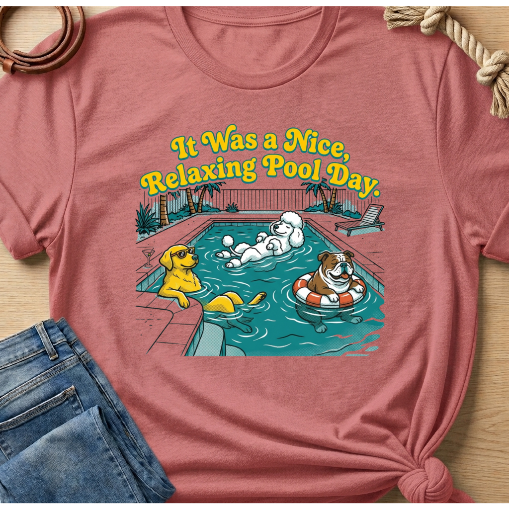 Relaxing pool day T-shirt