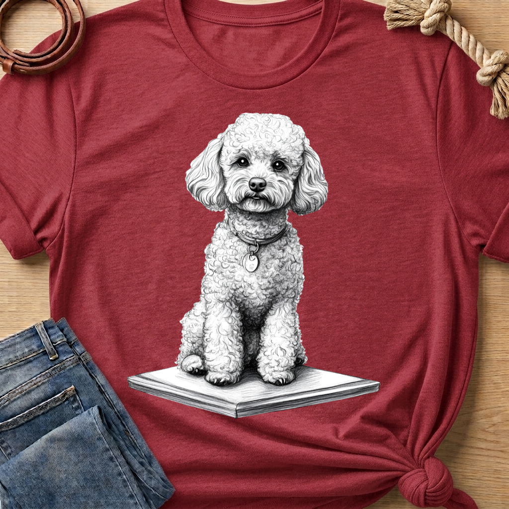 Poodle Pencil Sketch T-shirt