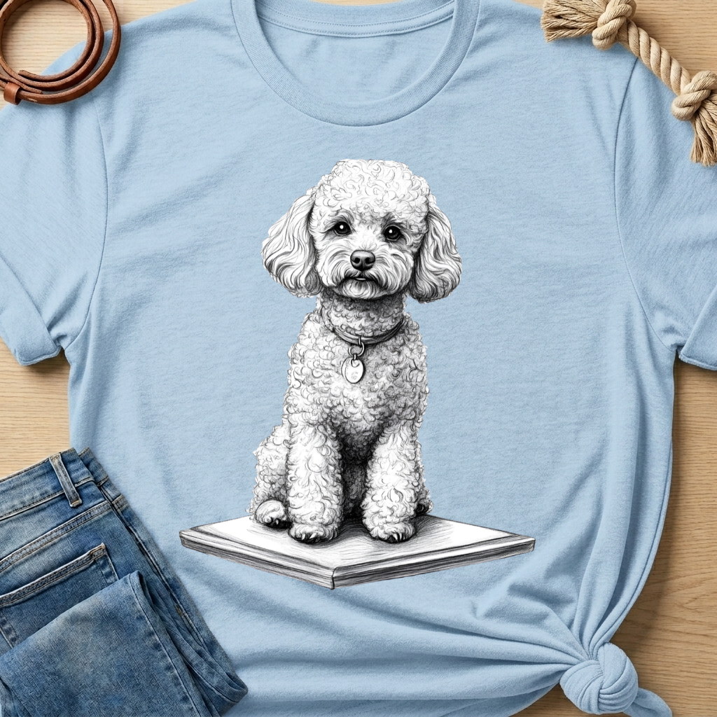 Poodle Pencil Sketch T-shirt