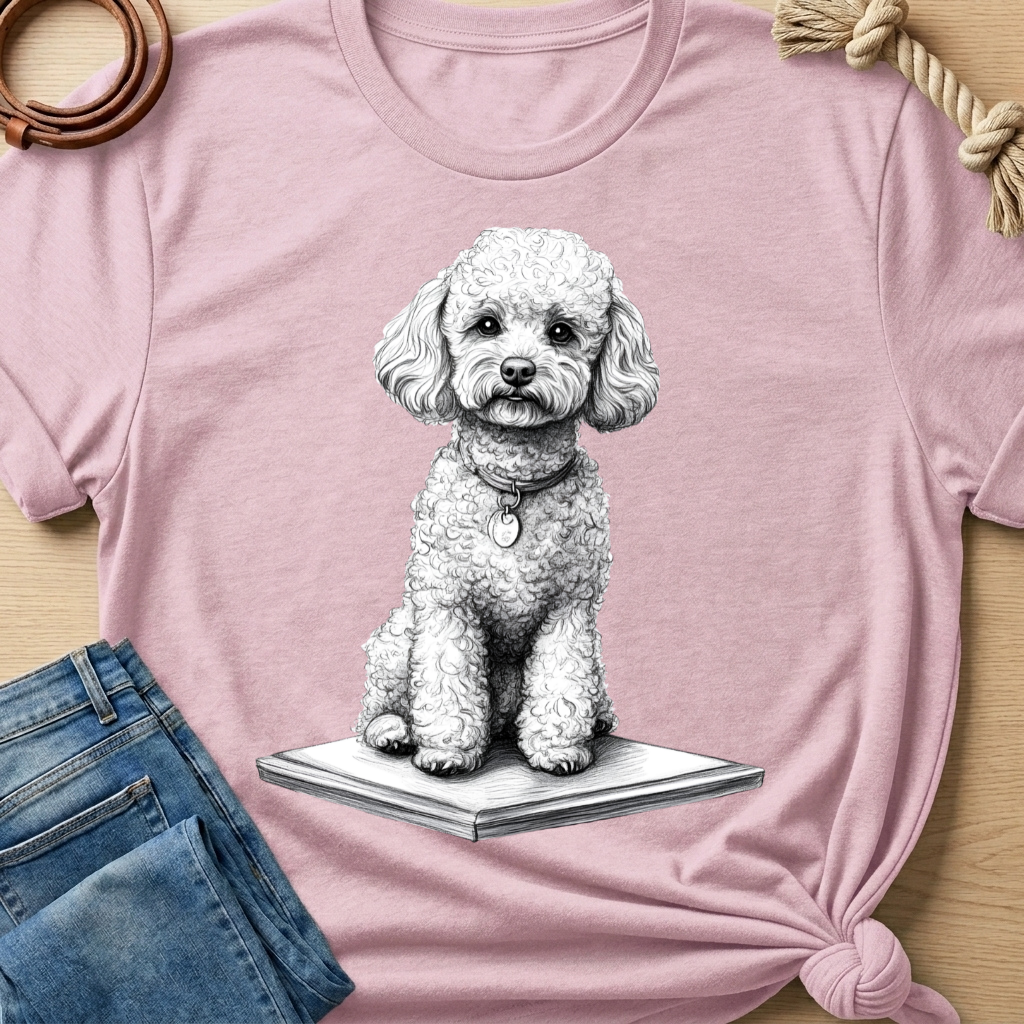 Poodle Pencil Sketch T-shirt