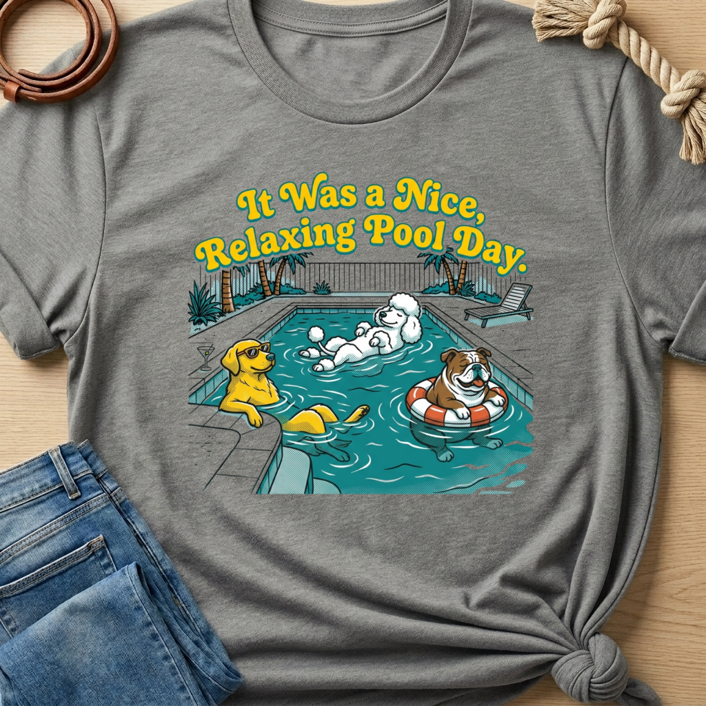 Relaxing pool day T-shirt