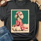 Poodle with Pink Robe T-shirt
