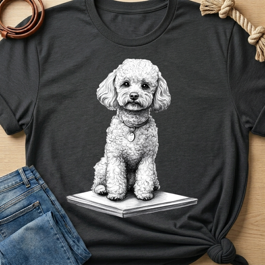 Poodle Pencil Sketch T-shirt