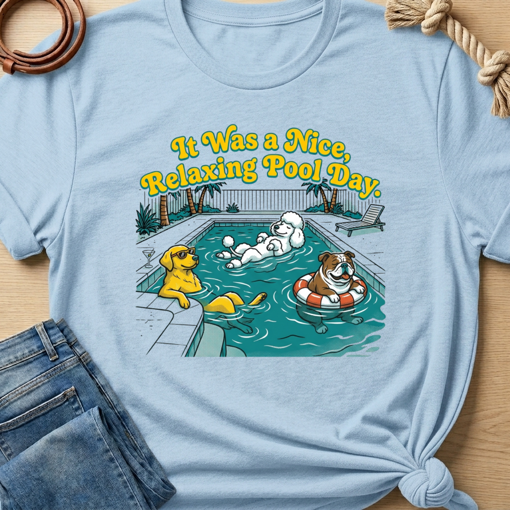 Relaxing pool day T-shirt