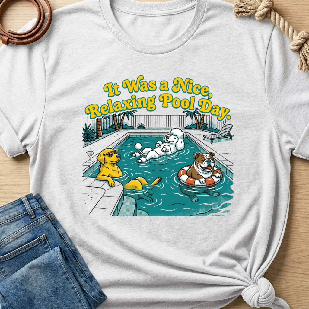 Relaxing pool day T-shirt