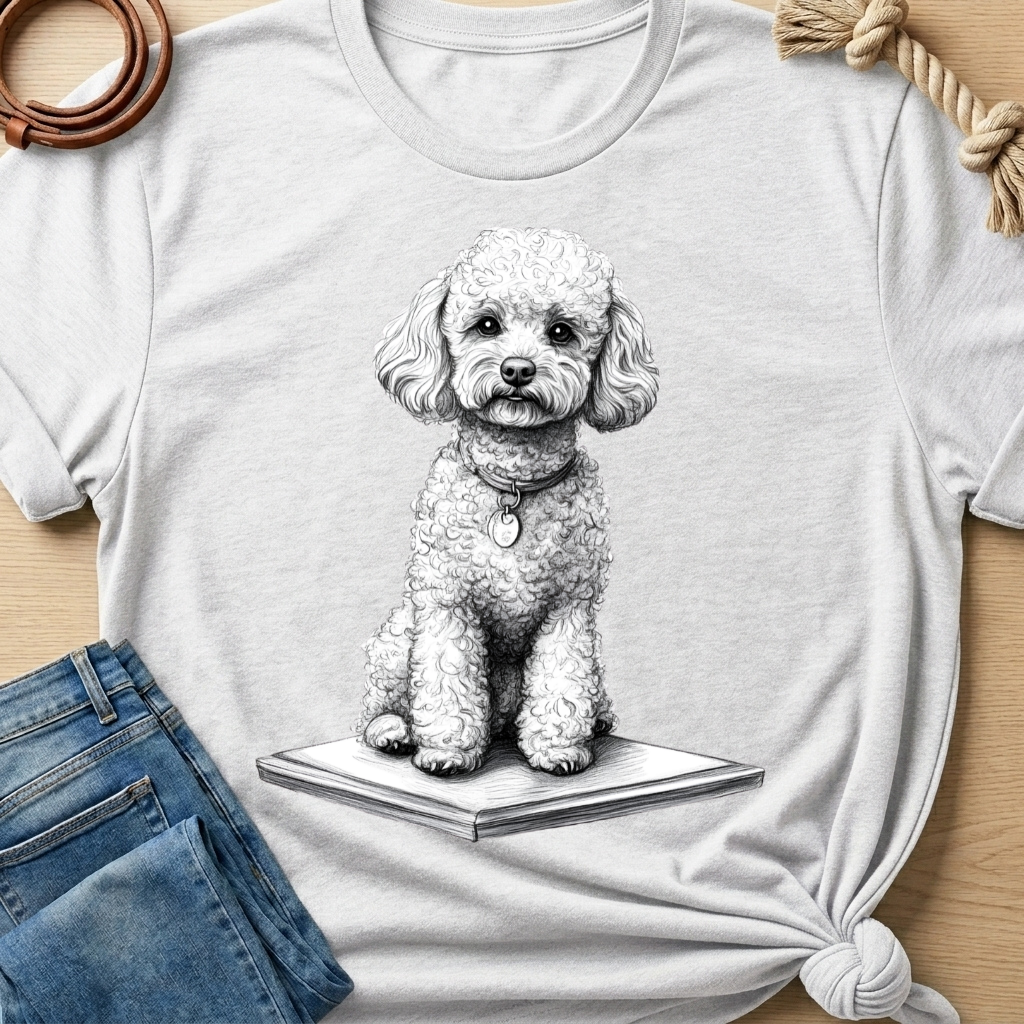 Poodle Pencil Sketch T-shirt